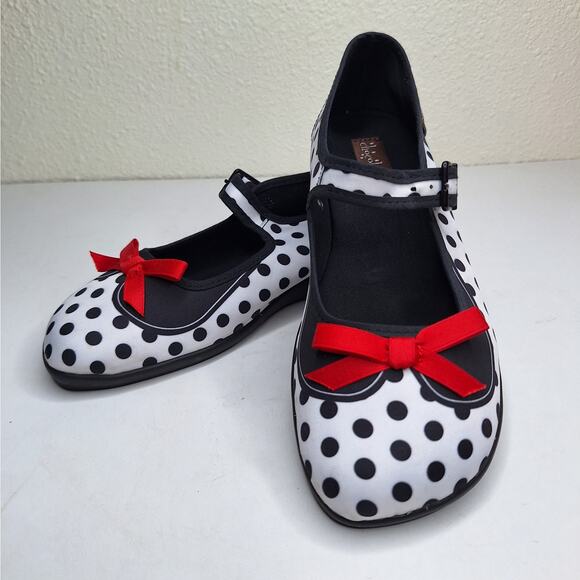 VTG Y2K Hot Chocolate Mary Janes 36 US 6 Chocoloticas Lolita Polka Dot Minnie - Picture 2 of 10